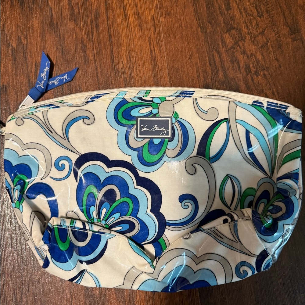 Vera Bradley Mediterranean Blue and Green Floral Pouch